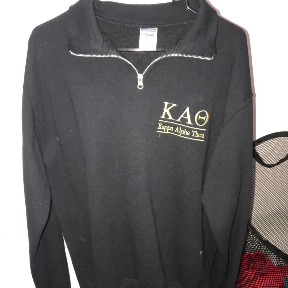 Black KAΘ zipper sweater